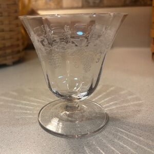 Vintage HC Fry Grapes 1910 Etched Optic Panels Sherbet Dish